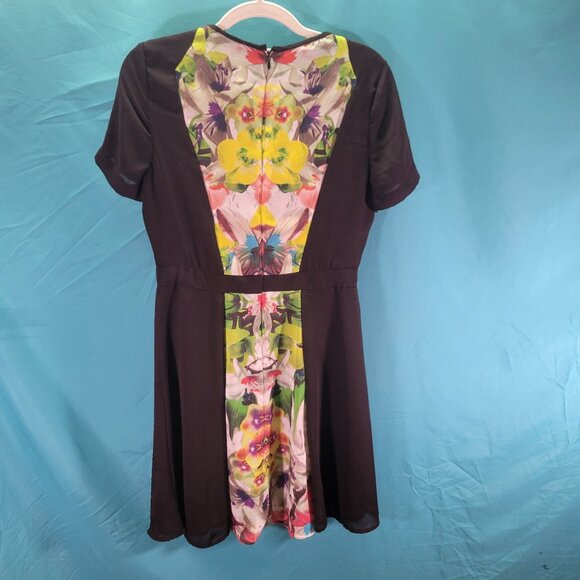 Prabal Gurung For Target Womens Size 6 Black Dress With Floral Multicolor Panel - Picture 5 of 7